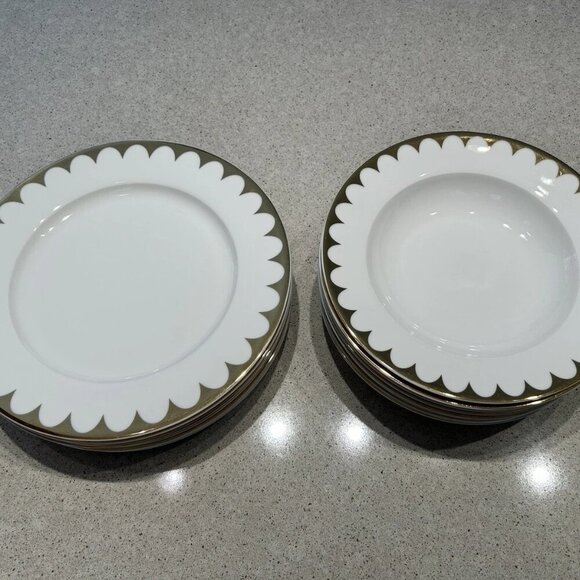 Joseph Sedgh NOY GP30 Gold White Set of Plates for 8 - Picture 7 of 7